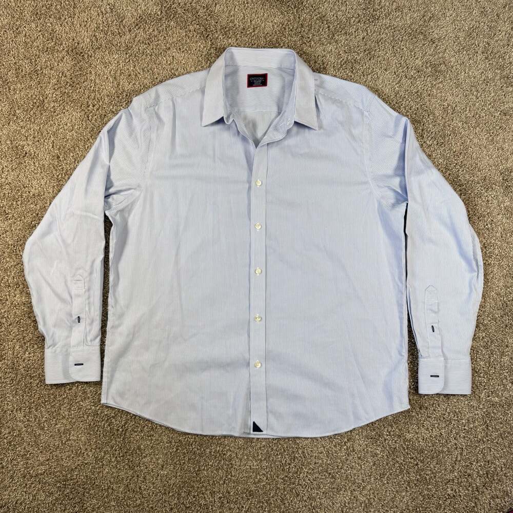 UNTUCKit Bordeaux Blue Stripe Button Down Shirt XXL Old Money Coastal